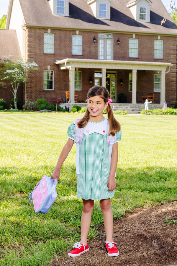 Leighton Lunch Box - Bell Court Bows (Hamptons Hot Pink) with Beale Street Blue