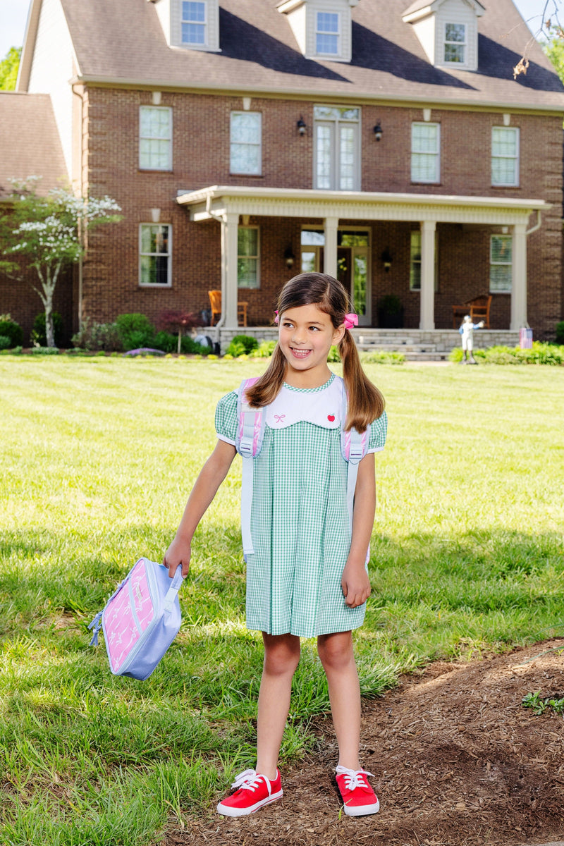 Leighton Lunch Box - Bell Court Bows (Hamptons Hot Pink) with Beale Street Blue