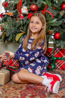 Cassidy Comfy Crewneck Dress Quilted - Keeping Spirits Bright (Nantucket Navy)