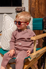 Rayburn Romper - Gray Bay Brown with Horse Embroidery