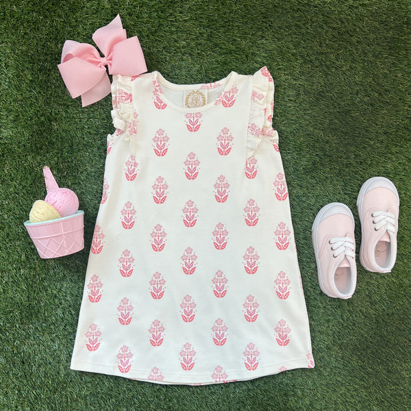 Ruehling Ruffle Dress - Happy Harbour Island Handblock Floral