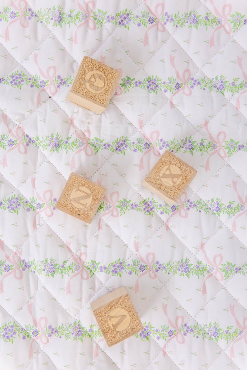 Quilted Play Mat - Fincastle Floral with Palm Beach Pink