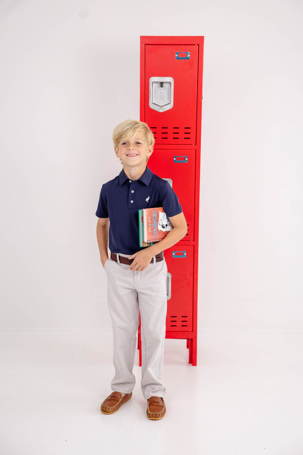 Prepletic™ Prim & Proper Polo - Nantucket Navy with Multicolor Stork