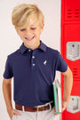 Prepletic™ Prim & Proper Polo - Nantucket Navy with Multicolor Stork