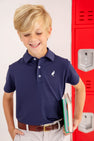 Prepletic™ Prim & Proper Polo - Nantucket Navy with Multicolor Stork