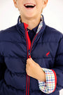 Cooper Coat - Nantucket Navy with Richmond Red Stork