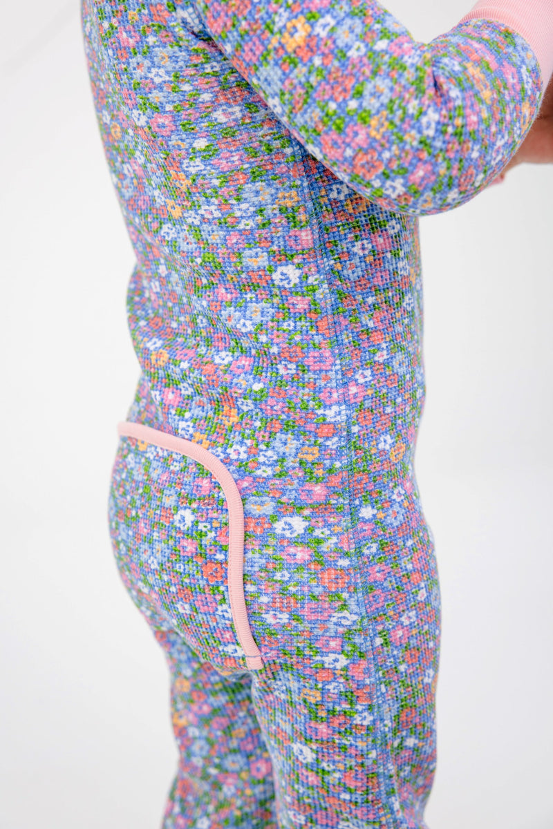 Noelle's Night Night Waffle Knit - Mountain Brook Mini Floral (Parrot Cay Coral) with Sandpearl Pink