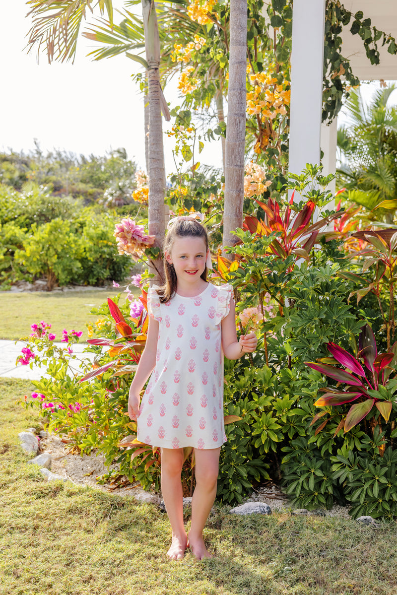 Ruehling Ruffle Dress - Happy Harbour Island Handblock Floral