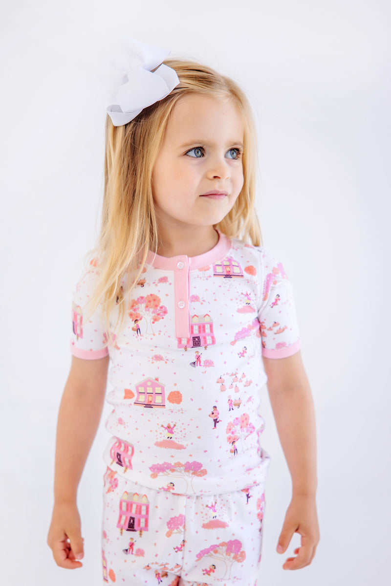 Sara Jane's Short Sleeve Set - Fall on Fincastle Road with Seashore Sherbet