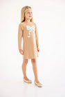 Eliza's Applique Dress - Cape Elizabeth Camel with Edisto Egg Blue