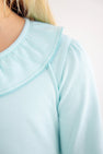 Long Sleeve Ramona Ruffle Shirt - Edisto Egg Blue