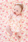 Long Sleeve Daisy's Diaper Cover Dress - Gourd-geous (Palmetto Pearl) with Palm Beach Pink