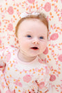 Long Sleeve Daisy's Diaper Cover Dress - Gourd-geous (Palmetto Pearl) with Palm Beach Pink