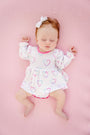 Long Sleeve Daisy Diaper Cover Dress - Have a Little Heart with Winter Park Pink