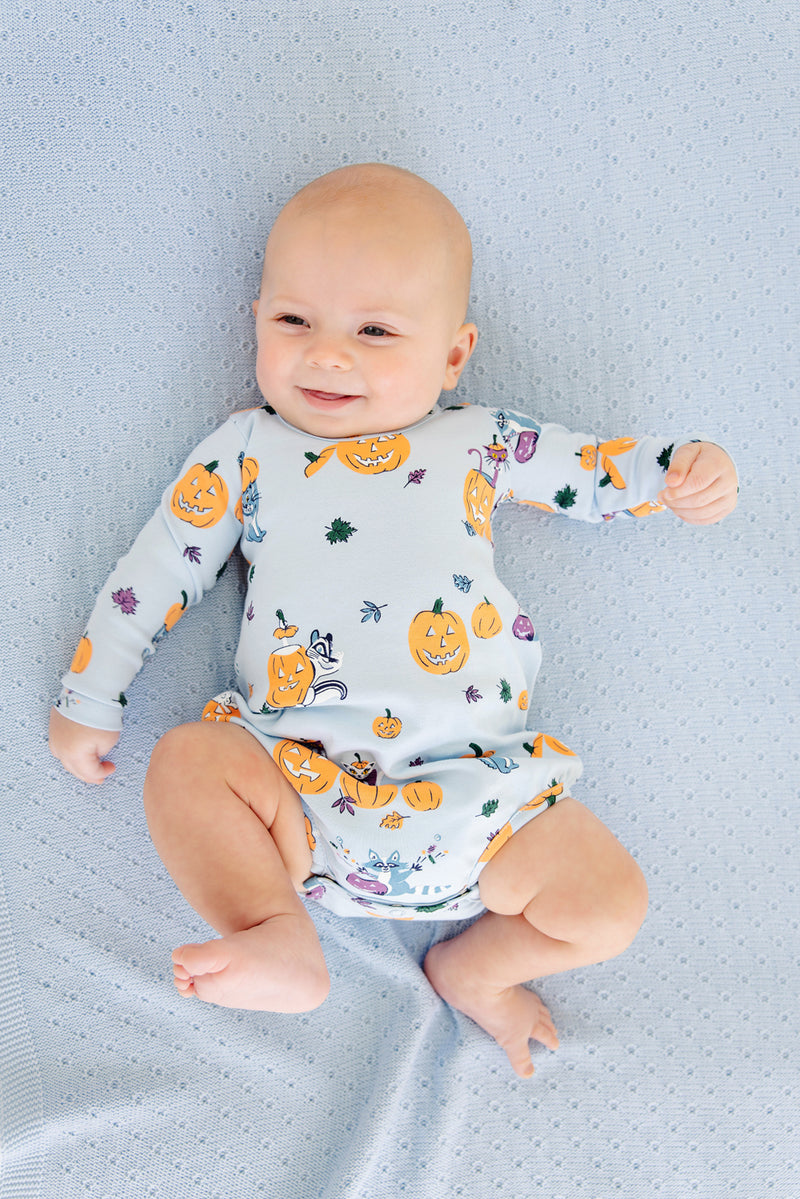 Long Sleeve Patton Play Bubble - Candy & Critters (Buckhead Blue)