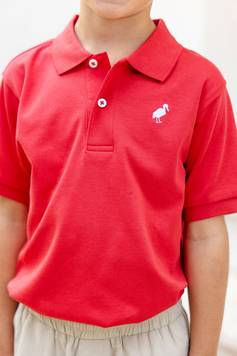 Prim & Proper Polo & Onesie - Richmond Red with Worth Avenue White Stork