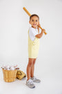 Chapman Choo Choo Overalls - Lake Worth Yellow Stripe with Worth Avenue White Stork