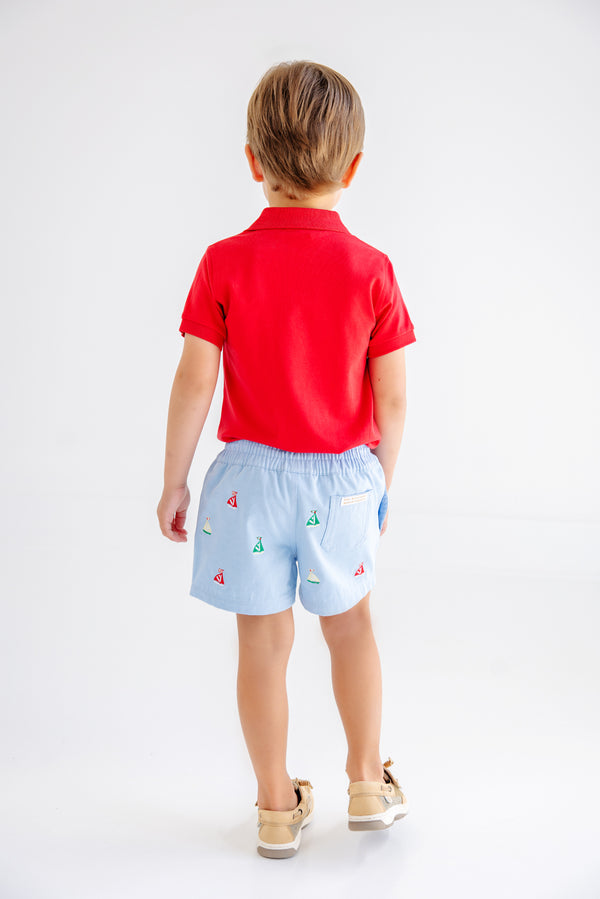 Prim & Proper Polo & Onesie - Richmond Red with Worth Avenue White Stork