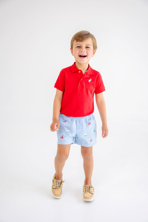 Critter Sheffield Shorts - Beale Street Blue with Sailboats