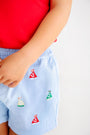 Critter Sheffield Shorts - Beale Street Blue with Sailboats