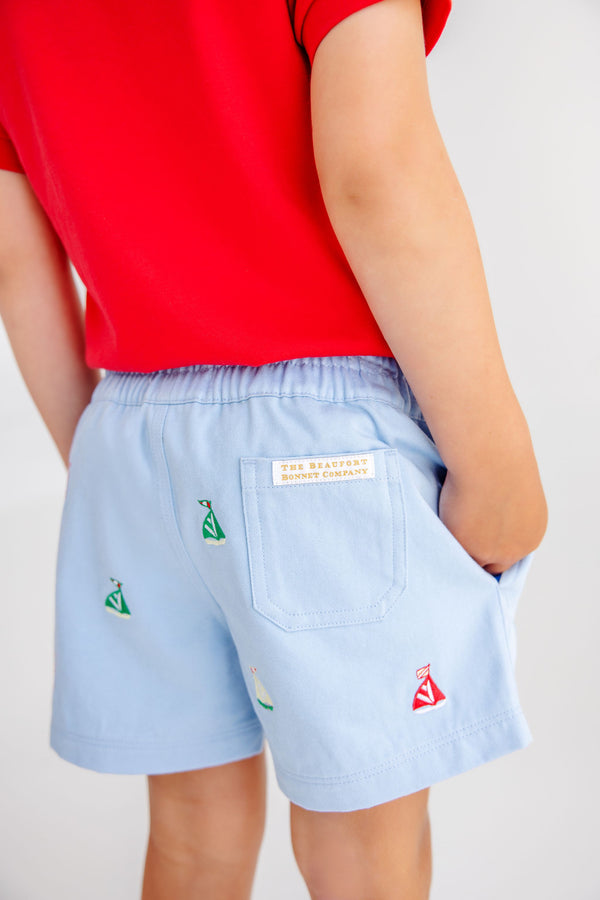 Critter Sheffield Shorts - Beale Street Blue with Sailboats