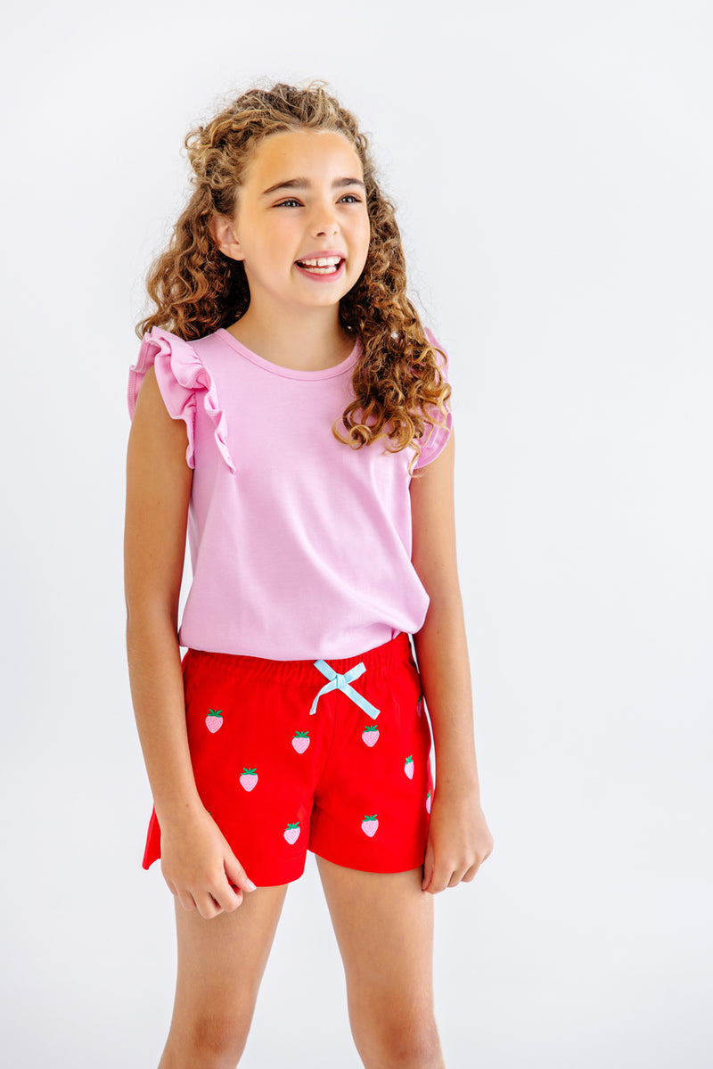 Ruehling Ruffle Top - Pier Party Pink