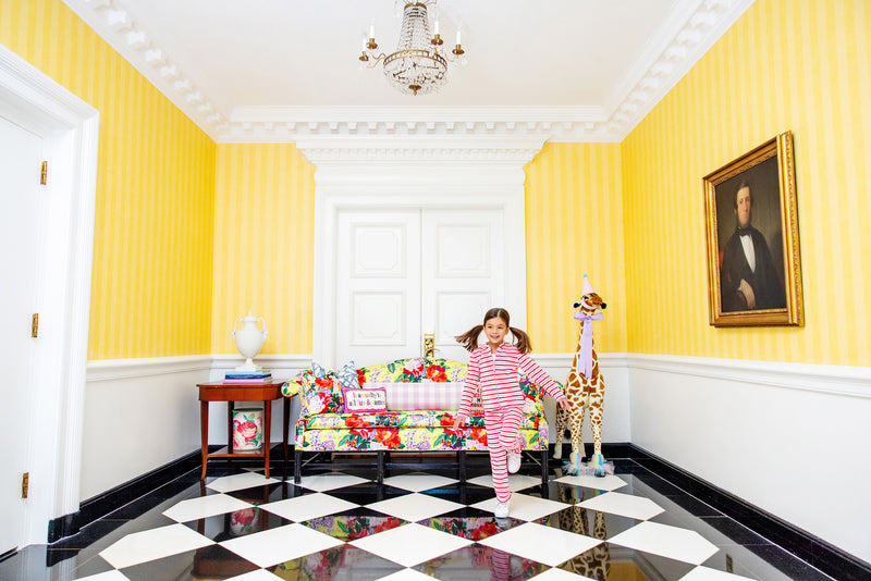 Patty Pants (Velour) - Richmond Red, Worth Avenue White, and Hamptons Hot Pink Stripe