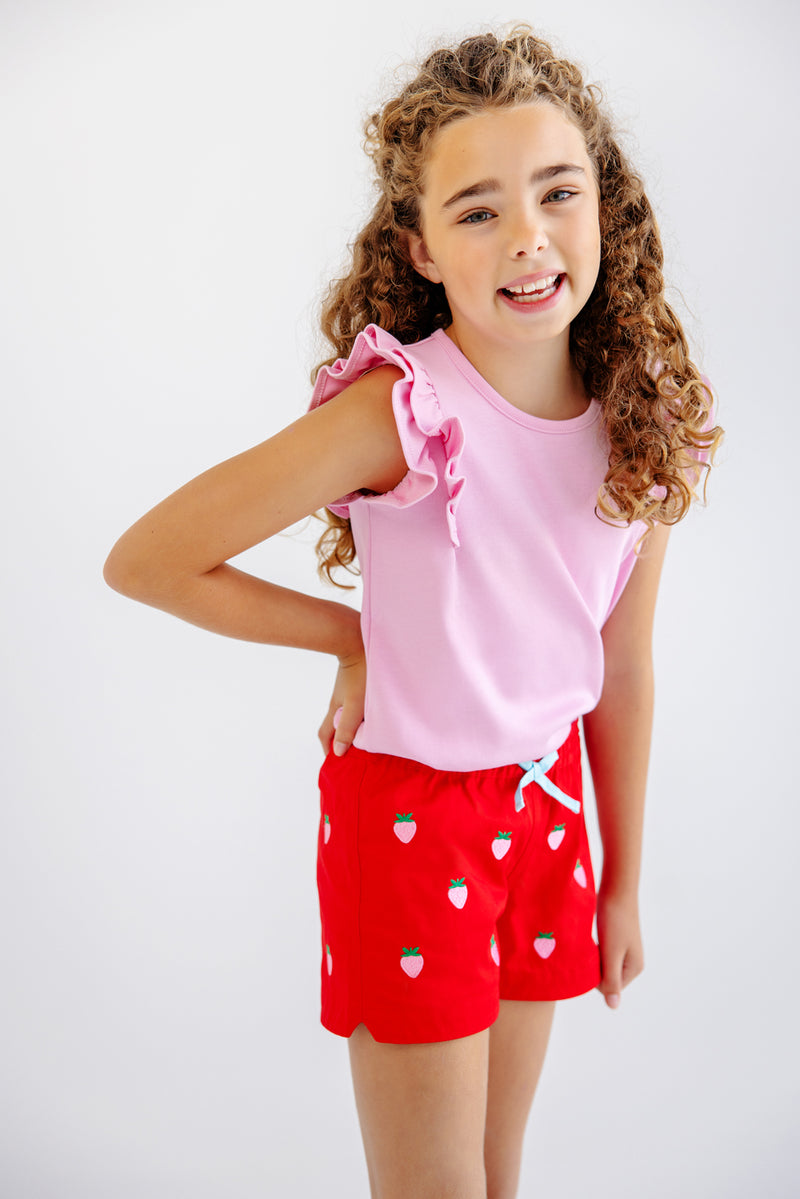 Ruehling Ruffle Top - Pier Party Pink
