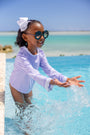 Winnie's Wave Spotter Swim Shirt - Lauderdale Lavender with Worth Avenue White (UPF 35+)