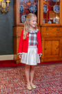 Ramona Ruffle Collar Shirt & Onesie (Long Sleeve Flannel) - Charlie Place Plaid with Newport Night