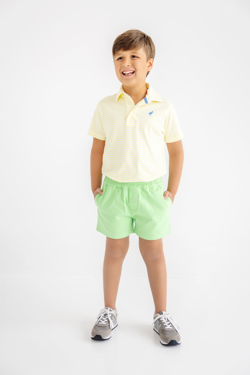 Sheffield Shorts - Lexington Lime with Saratoga Stone Stork