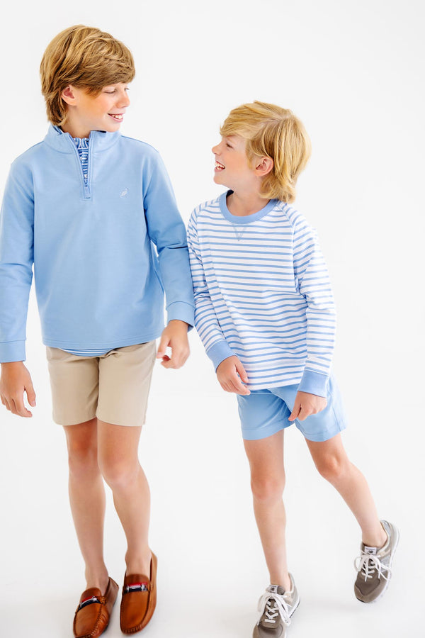 Cassidy Comfy Crewneck - Sarasota Sky Stripe with Sarsota Sky