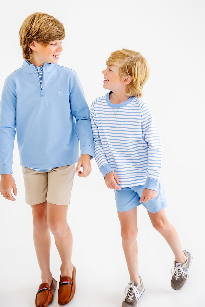 Cassidy Comfy Crewneck - Sarasota Sky Stripe with Sarsota Sky