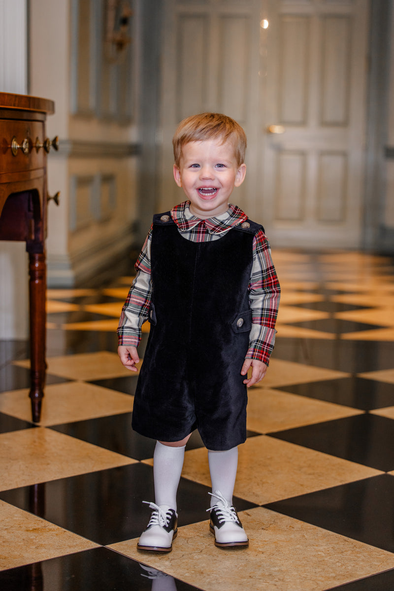 Peter Pan Collar Shirt (Long Sleeve Flannel) - Charlie Place Plaid