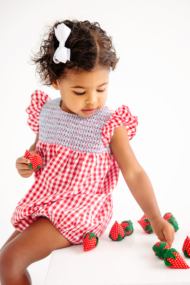 ruelle tartan mini bubble dress LoveShackFancy Ruelle Tartan Mini Bubble Dress
