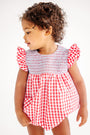 Angel Sleeve Daphne Belle Bubble - Richmond Red Gingham with Belhaven Blue