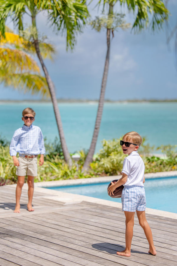 Dean's List Dress Shirt - Barrington Blue Check with Worth Avenue White