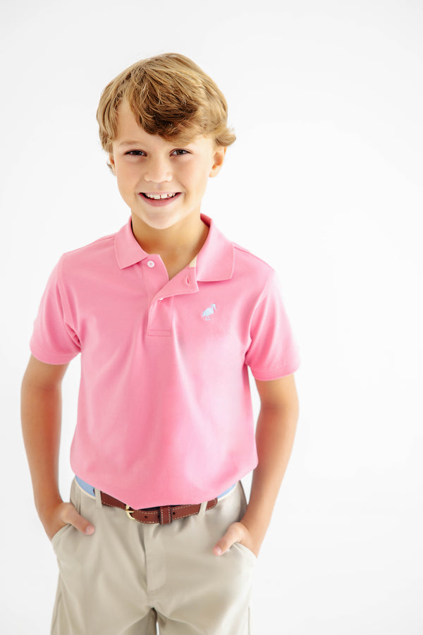 Prim & Proper Polo - Hamptons Hot Pink with Buckhead Blue Stork