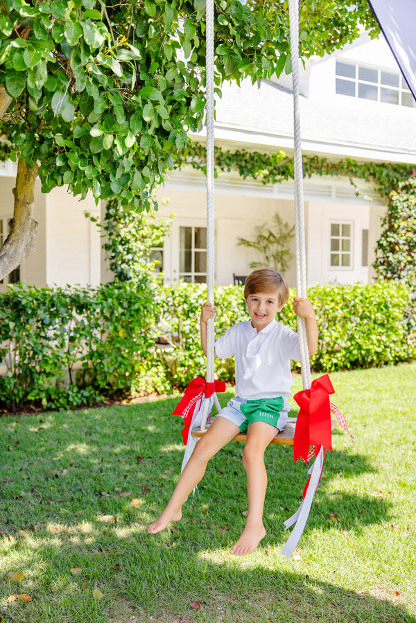 Colorblock Sheffield Shorts (Twill) - Buckhead Blue, Kiawah Kelly Green, and Worth Avenue White