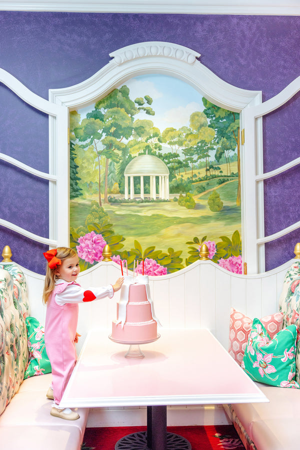 Emma's Elbow Patch Top & Onesie - Worth Avenue White with Richmond Red Hearts