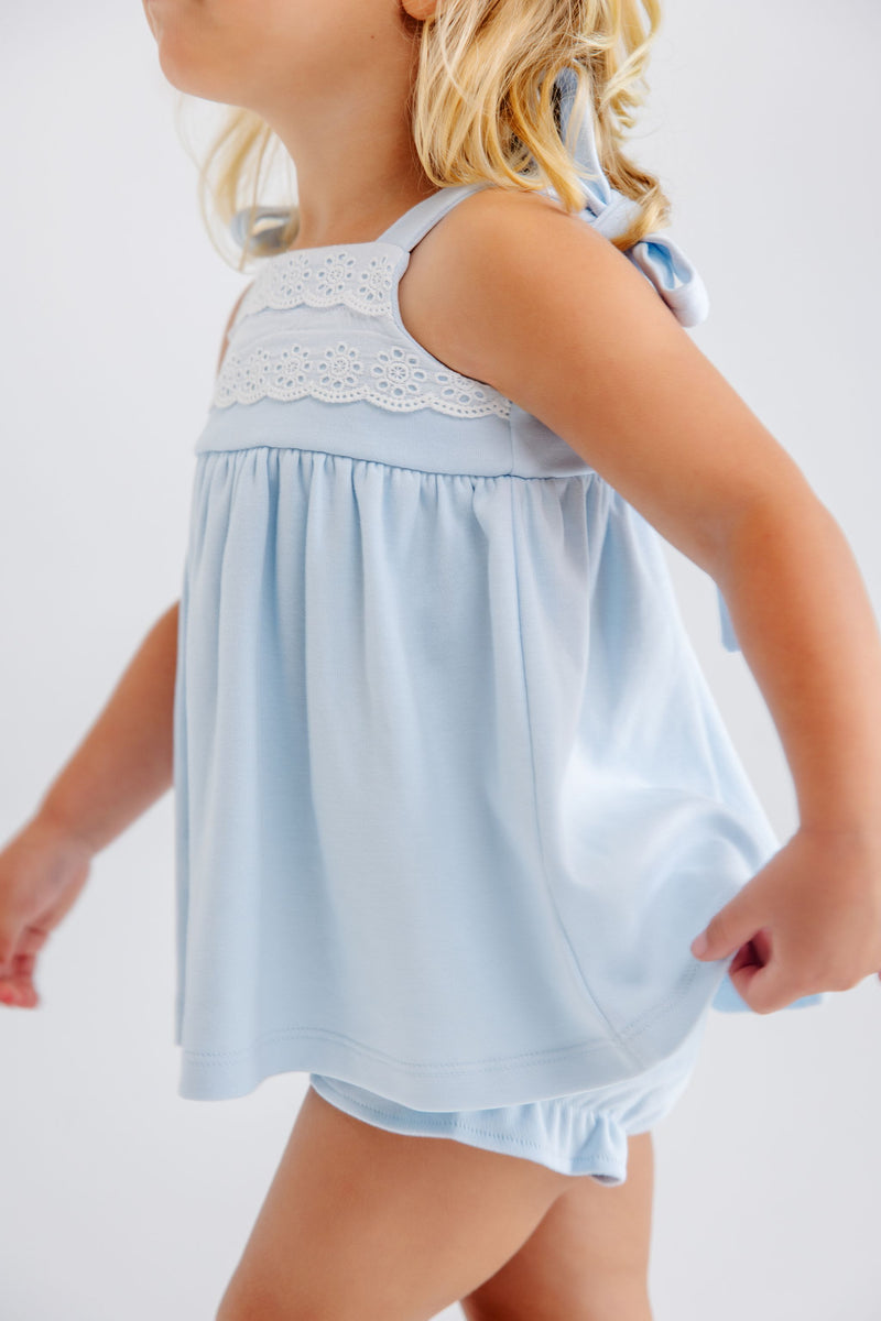 Idabelle Bloomer Set - Buckhead Blue with Worth Avenue White Eyelet