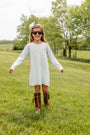 Cassidy Comfy Crewneck Dress Quilted - Old Greenwich Green