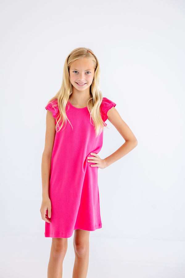 Ellen's Eyelet Dress - Palm Springs Punch