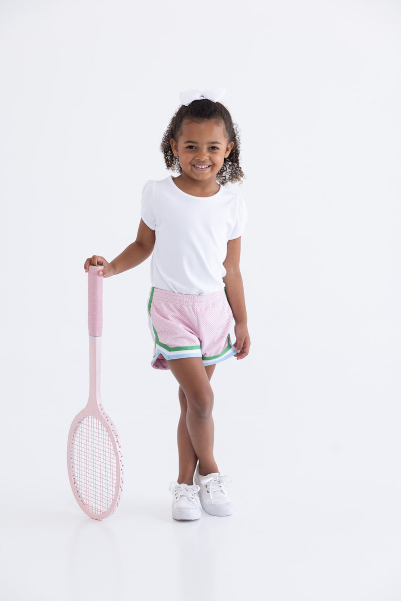 Prepletic™ Sheridan Shorts - Palm Beach Pink with Beale Street Blue, Grace Bay Green, & Worth Avenue White with Lauderdale Lavender Stork