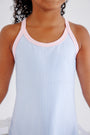 Prepletic™ Little Miss Tennis Dress - Beale Street Blue Seersucker with Palm Beach Pink