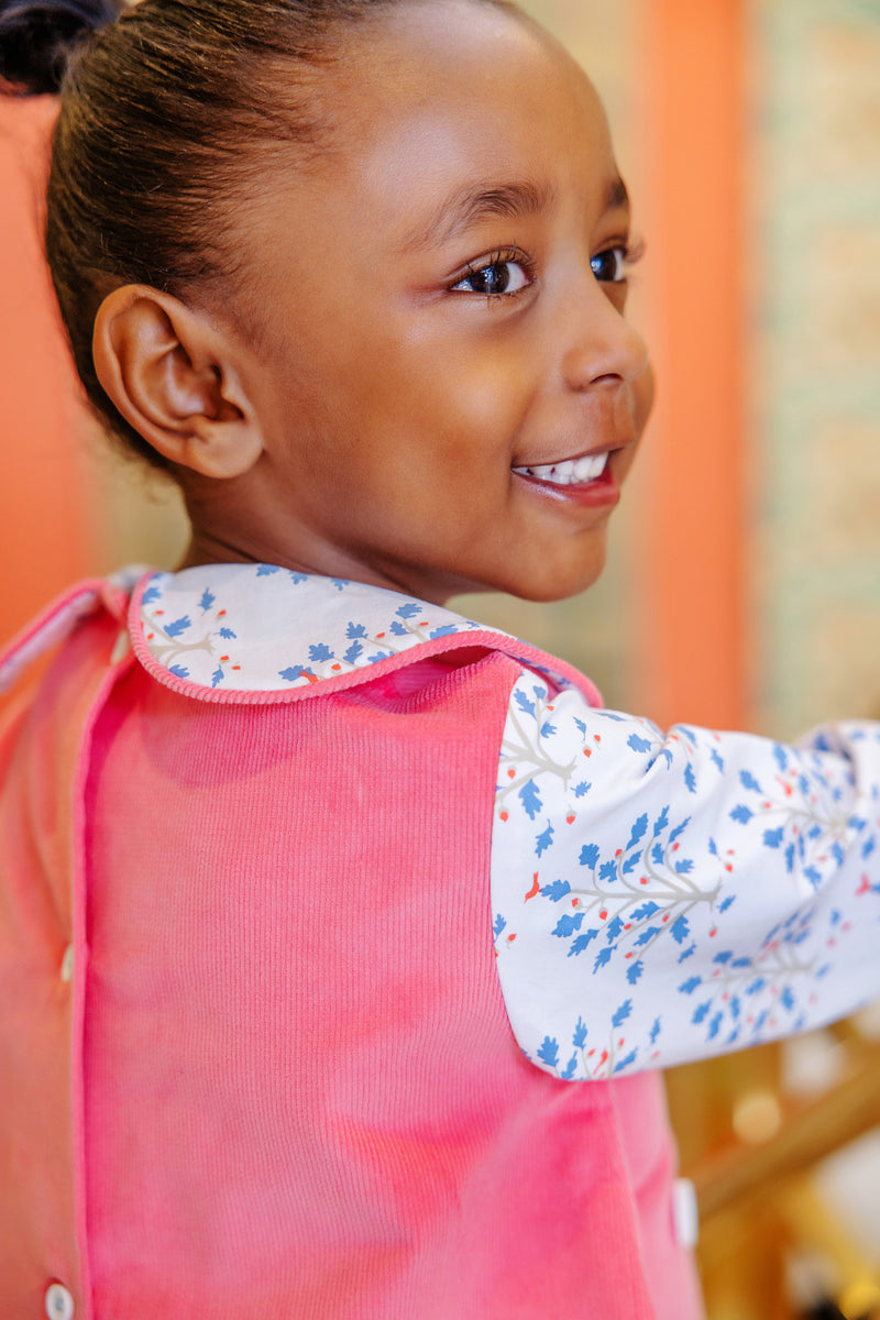 Lindy's Lunch Dress - Little Oak with Parrot Cay Coral Corduroy