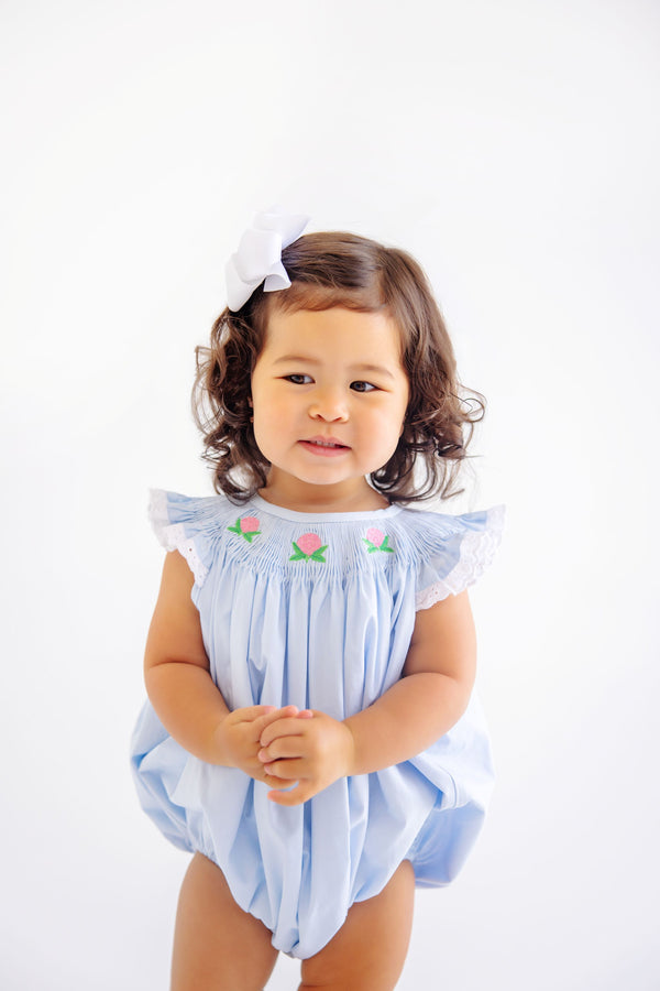 Bridget Bubble - Buckhead Blue with Hydrangea Smocking