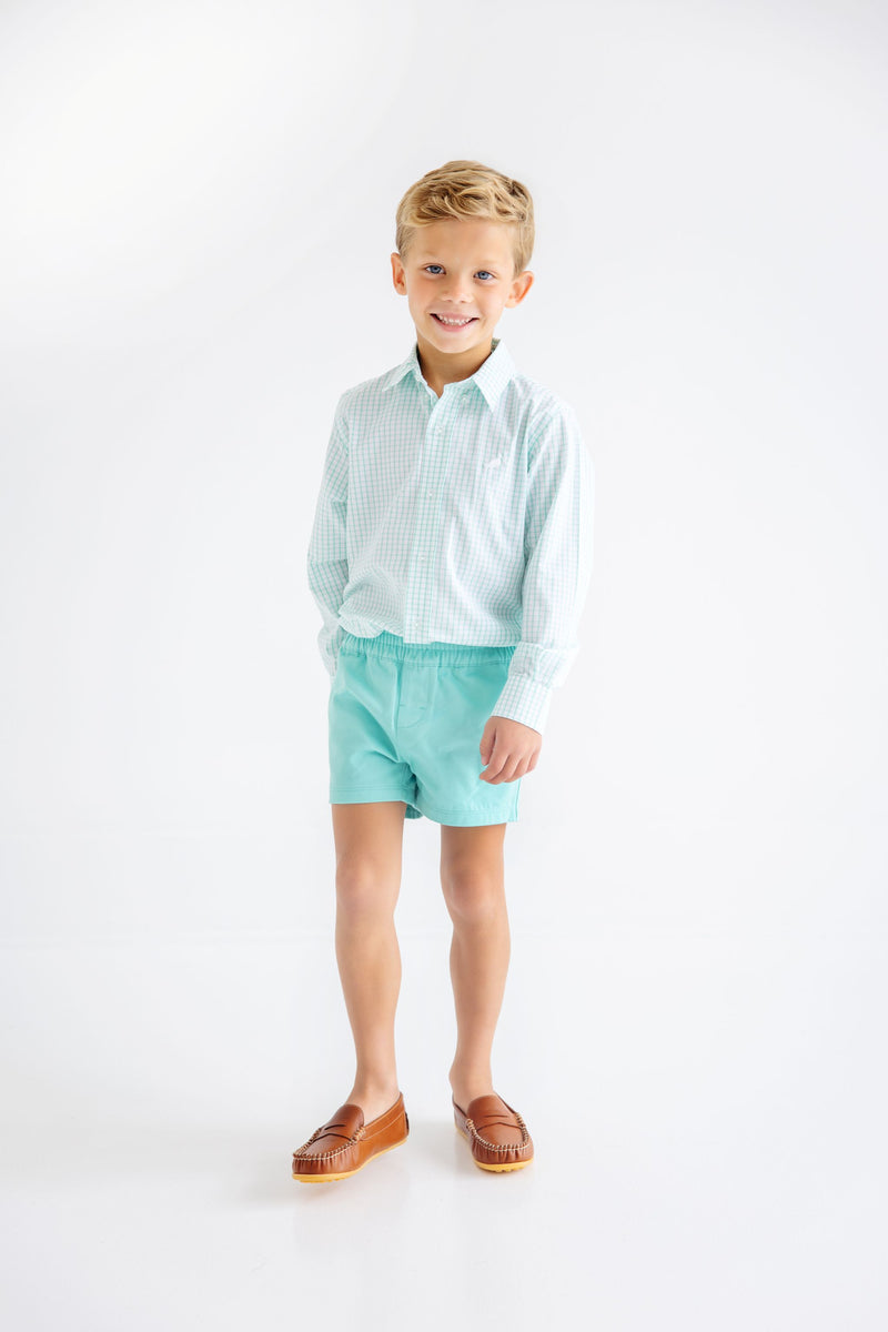 Sheffield Shorts - Turks Teal with Worth Avenue White Stork