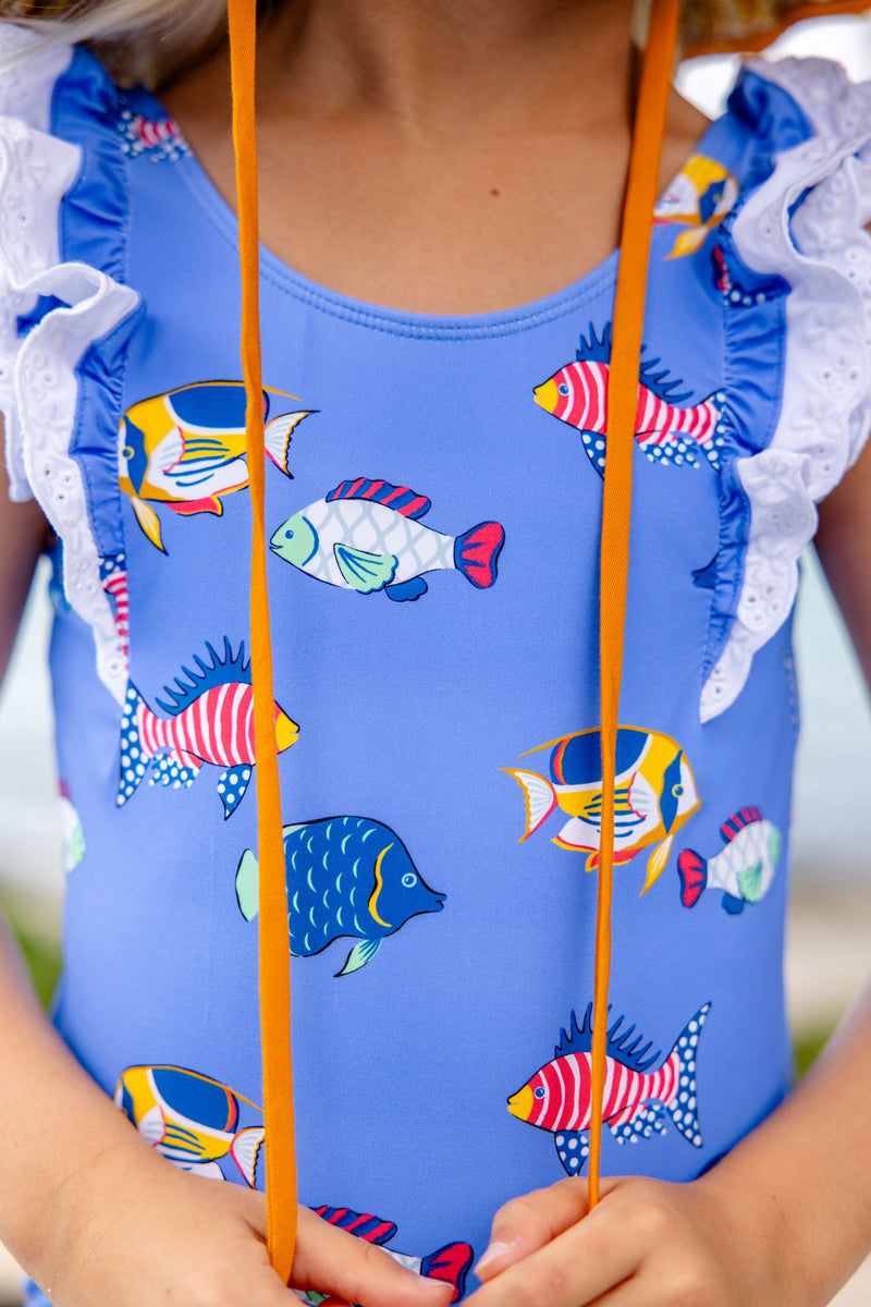 Ruehling Ruffle Bathing Suit - Here Fishy Fishy