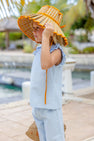 Ruehling Ruffle Top (Linen) - Beale Street Blue